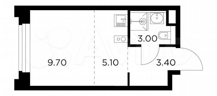 1-к. квартира, 21,2 м², 10/20 эт.