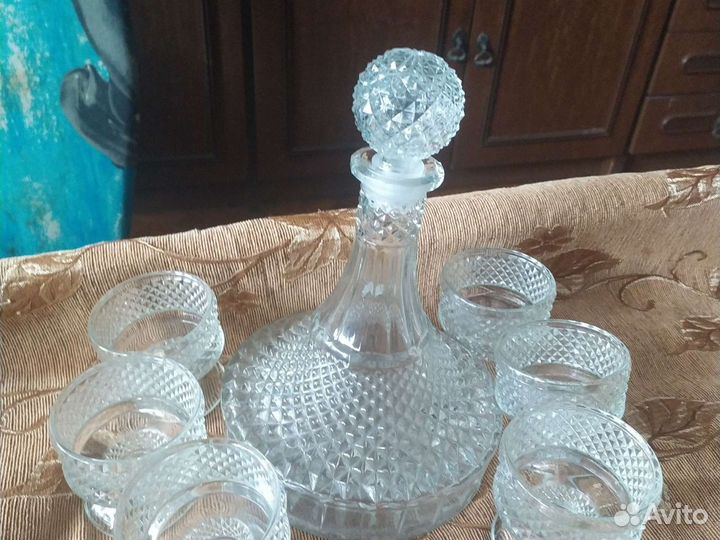 Графин с бокалами хрусталь