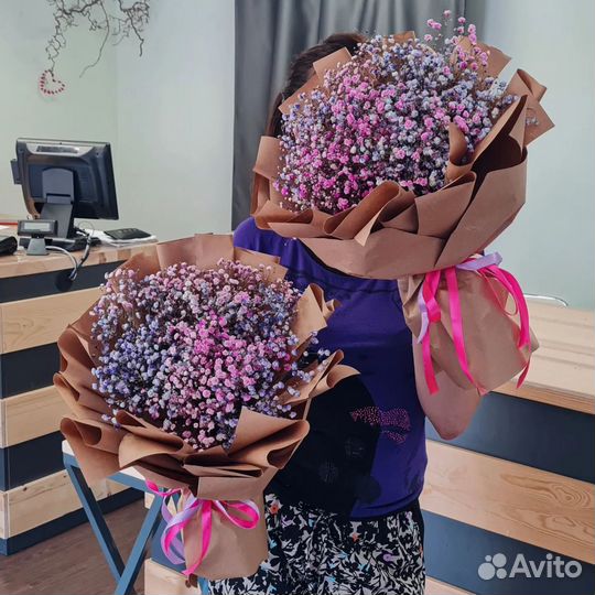 Яркие Букетики из Гипсофилы. Доставка/Самовывоз