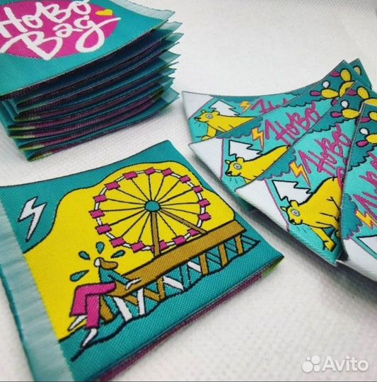 Печать ярлыков на различных материалах, жаккард