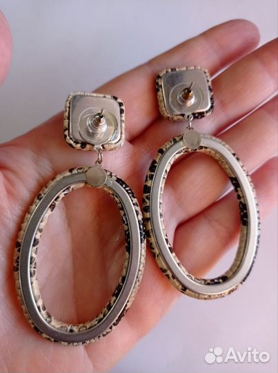 Серьги змеиный принт