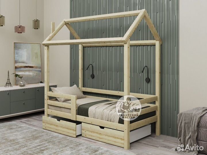 Детская кровать домик из сосны