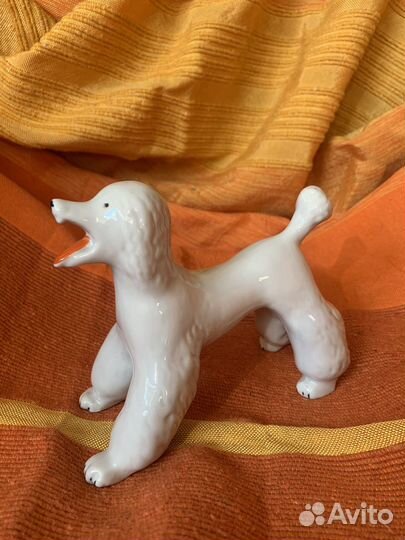Белый пудель статуэтка Вербилки 60-е г