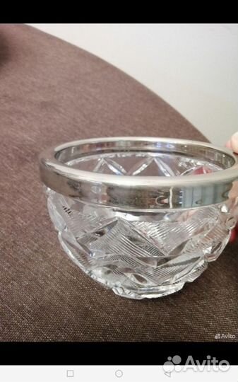 Хрустальная ваза-конфетница