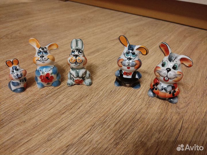 Семейка зайчат, фарфор