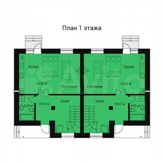 Таунхаус 107,2 м² на участке 6 сот.