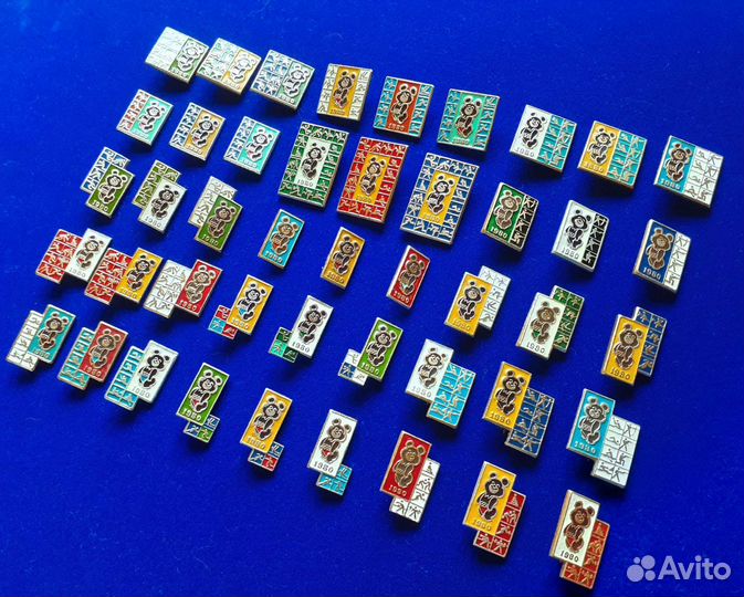 Полный набор значков Олимпиада 80. Мишка олимпийск