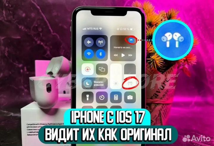 Airpods Pro 2 с гироскопом Type-C+Адаптивный режим