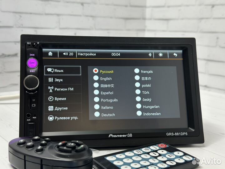 Магнитола pioneer 2din с блютуз и экраном