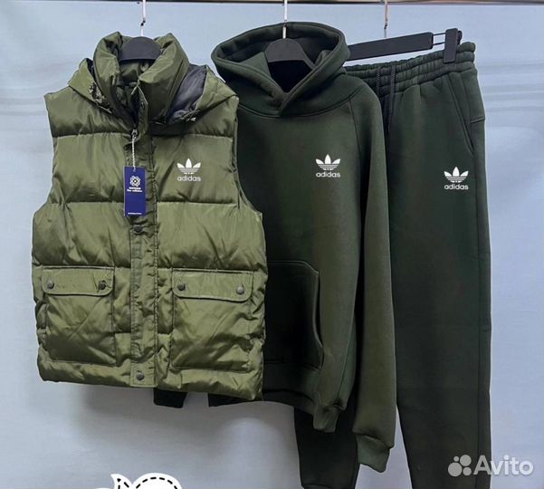 Спортивный костюм adidas тёплый+жилет