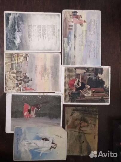 Лот старинных открыток. 7шт
