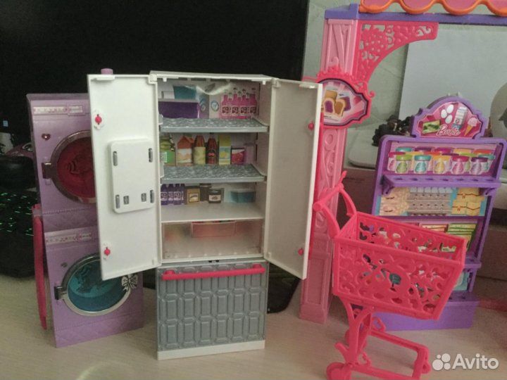 Набор для Барби Магазин, холодильник и стиралка