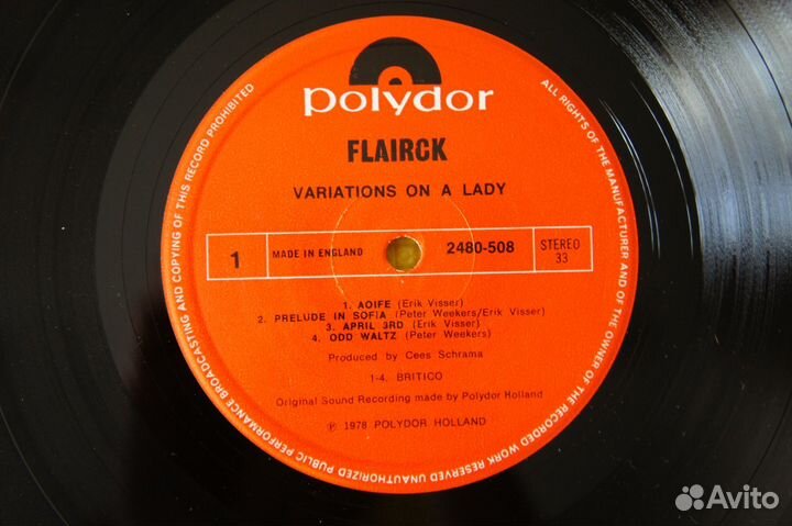 Flairck - Variations On A Lady -UK-1978-LP англия