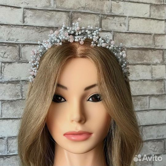 Диадема с бусинами, тиара (ручная работа)