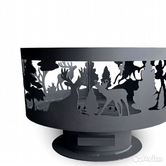 Чаша-очаг с узором леса 60см с зольником