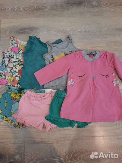 Вещи пакетом 10 шт на девочку 2-3 года.рост 98
