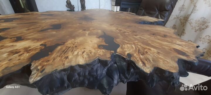 Стол из слэба, спила капового тополя