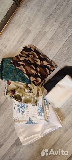 Отрез ткани атлас, трикотаж, джинс