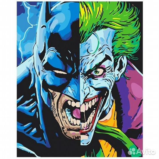 Картина по номерам Бэтмен&Джокер 40*50