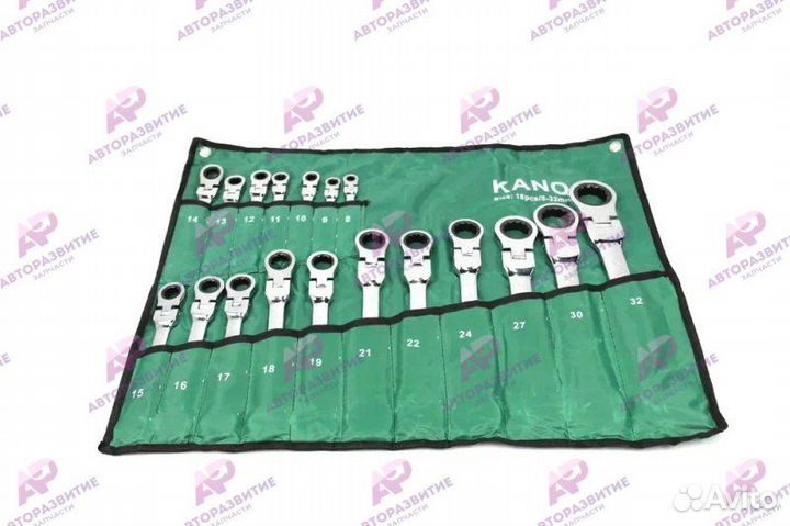 Набор инструментов ключей 18 предметов с трещоткой