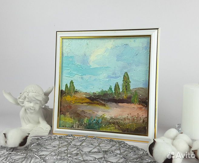 Пейзаж маслом Небольшая картина маслом 20\20см