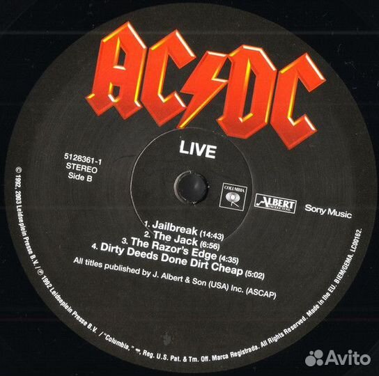 Виниловая пластинка AC/DC live (Remastered/180 Gram/Gatefold)