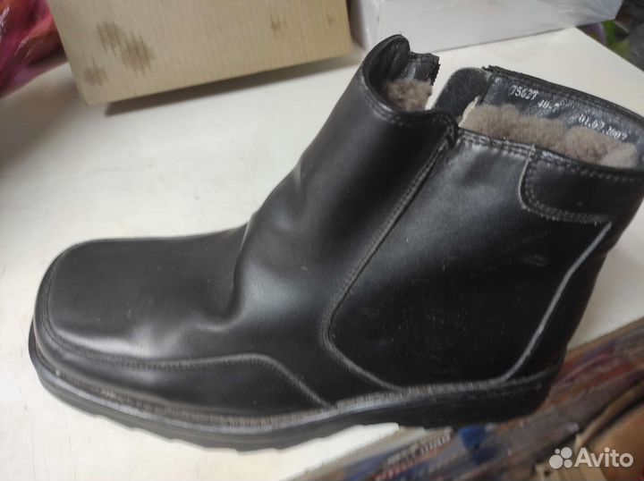 Сапоги мужуие натуральный мех и кожа