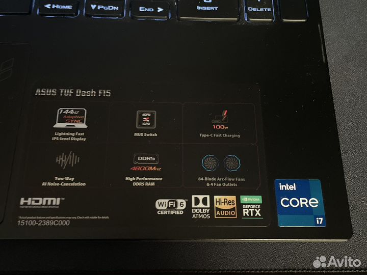 Игровой ноутбук asus TUF Dash F15