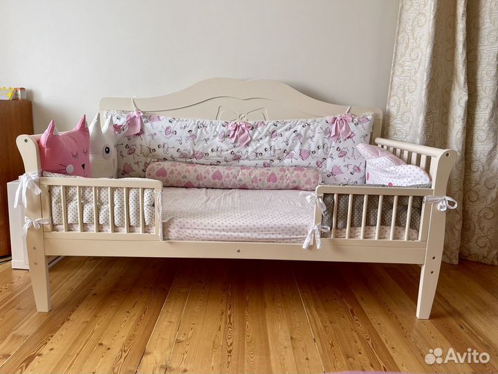 Детская кровать 80 160 с мягким бортиком