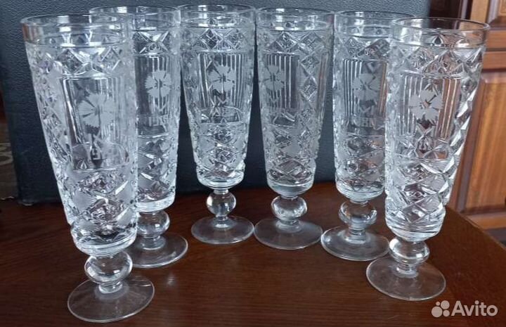 Бокалы, фужеры. Хрусталь. Олимпиада 80. СССР