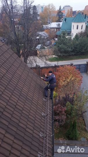 Монтаж Обогрев кровли водостоков Система Антилёд