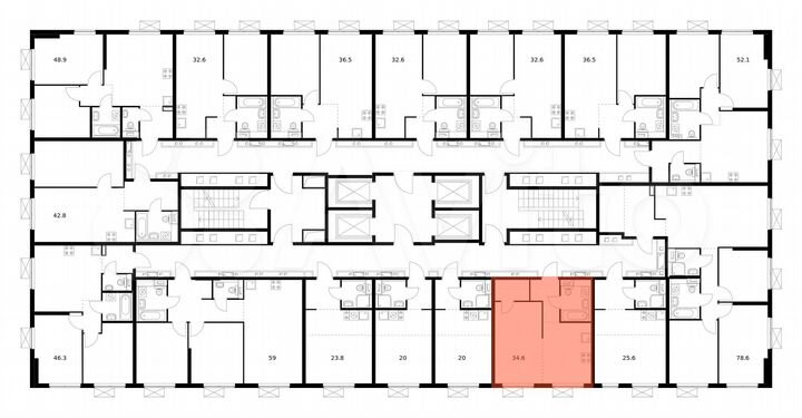 1-к. квартира, 34,6 м², 9/33 эт.