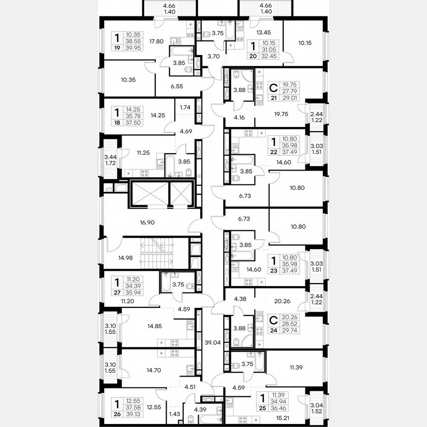 1-к. квартира, 39,1 м², 3/15 эт.