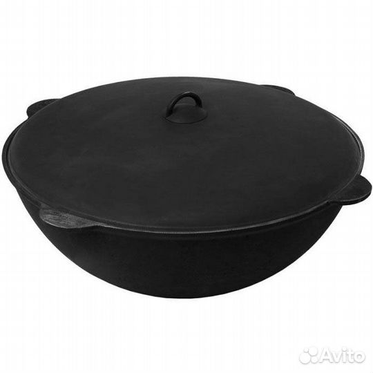 Казан чугунный, чаша азиатская + шумовка