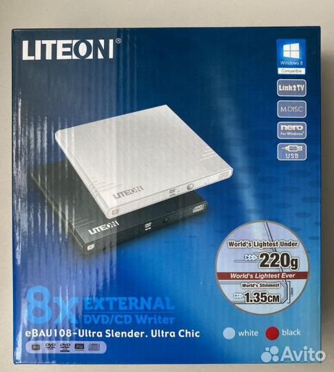 Привод внешний DVD-RW lite-ON eBAU108 новый