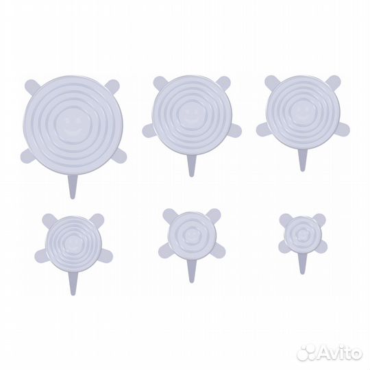 Силиконовые крышки многоразовые 6 шт