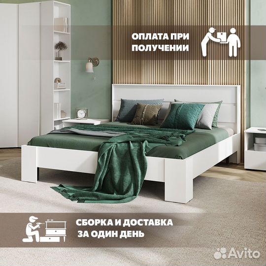 Кровать 140х200 белая Хелен кр 02