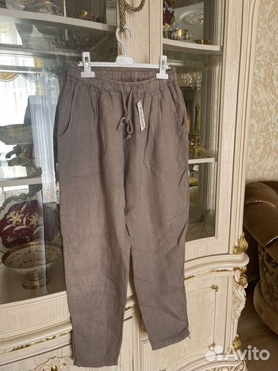 Брюки лен италия