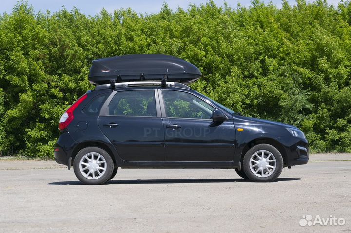 Автобокс багажник на крышу LADA Kalina черный 410