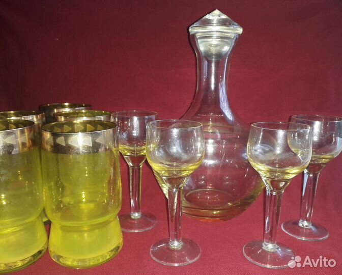 Посуда СССР цветное стекло