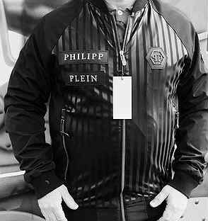 Куртка бомбер мужская Philipp Plein, чёрная, новая