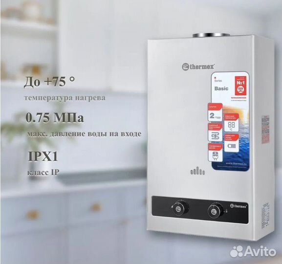 Газовая колонка Thermex Basic B 20 D (Silver)