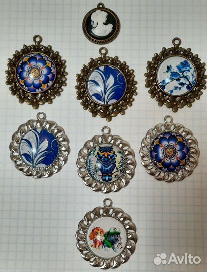 Фарнитура швейная: кабошоны, оправки, флоризели