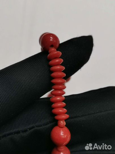Бусы винтажные красные Бижутерия СССР (Ч)