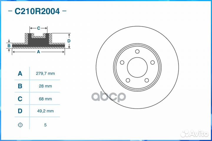 Диск тормозной передний, nissan C210R2004 cworks