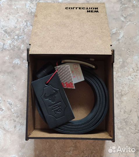 Мужской кожаный ремень для брюк и джинс.Новый