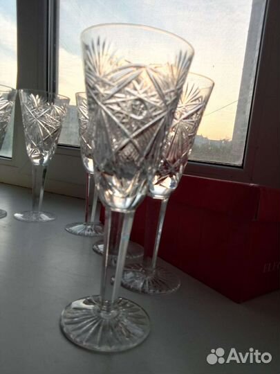 Фужеры хрустальные СССР 18,5 и 20 см