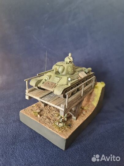 Диорама с танком Т- 34 в масштабе 1:35