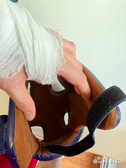 Кикбоксерский шлем green hill brave синий