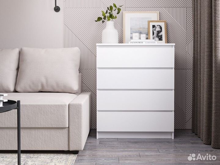 Белый комод с 4 ящиками как IKEA Malm (Икеа Мальм)